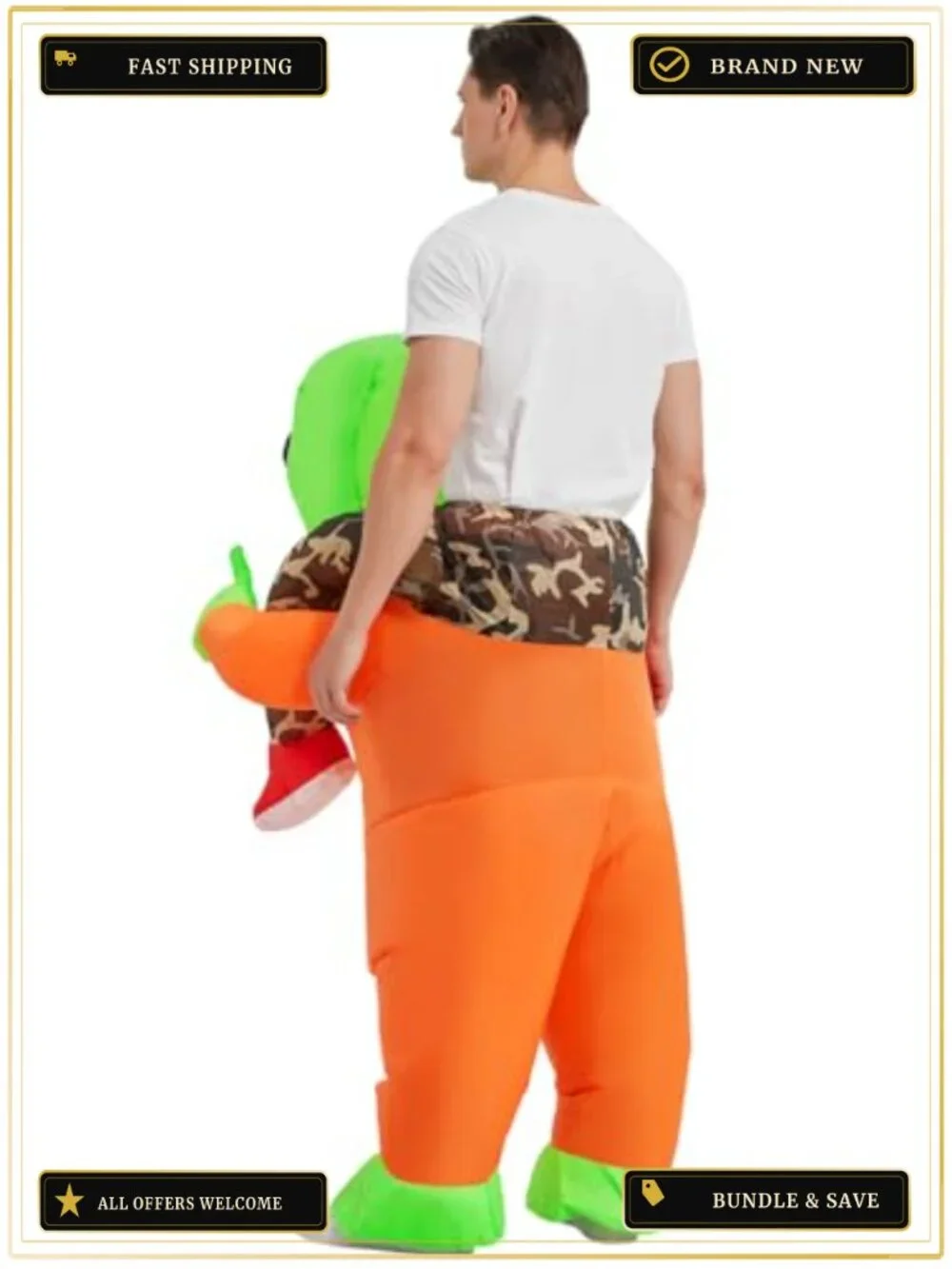 GOOSH Inflatable Alien Costume Blow Up Halloween Cosplay Suit